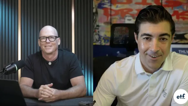Behind the Ticker: BBB and Cyber Hornet ETFs Brad Roth and Mike Willis smile while talking