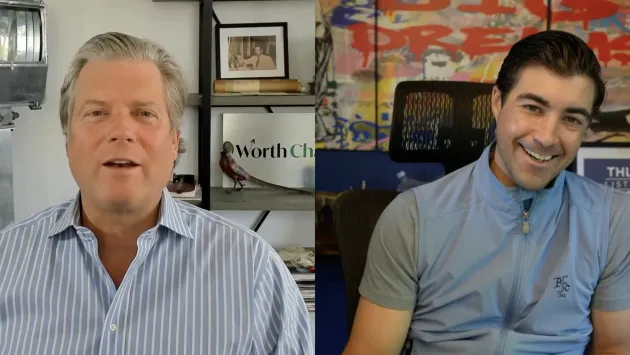 Behind the Ticker: WRTH & Worth Charting Carter Worth and Brad Roth smile while talking on Behind the Ticker