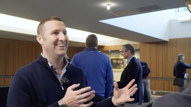 The Sleep-Well-at-Night Approach to Private Credit Phil Huber smiles while talking with Dave Nadig at Basis Northwest