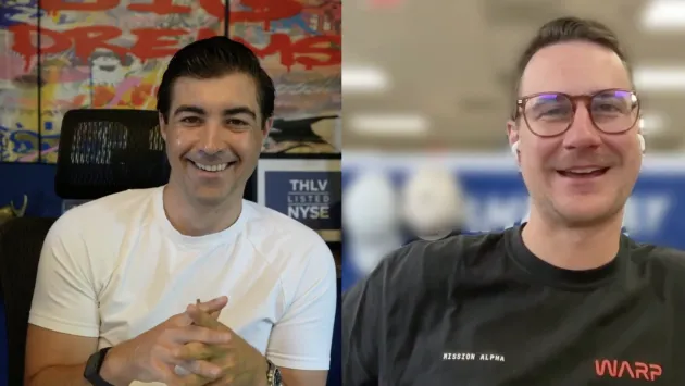 Behind the Ticker: WARPing Into Space with VanEck Nicke Frasse and Brad Roth smile while talking