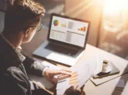 Young investor analyzing investments