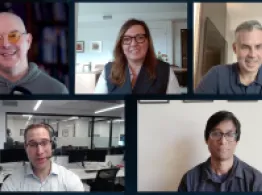 Dave Nadig, Cinthia Murphy, Eric Balchunas, Todd Sohn, and Sumit Roy share a laugh on ETF Zoo