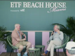 Chris Davis and Dave Nadig smile at the ETF Beach House