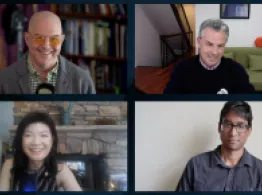 The ETF Zoo crew laugh together on March 30, 2026. 
