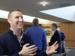 The Sleep-Well-at-Night Approach to Private Credit Phil Huber smiles while talking with Dave Nadig at Basis Northwest